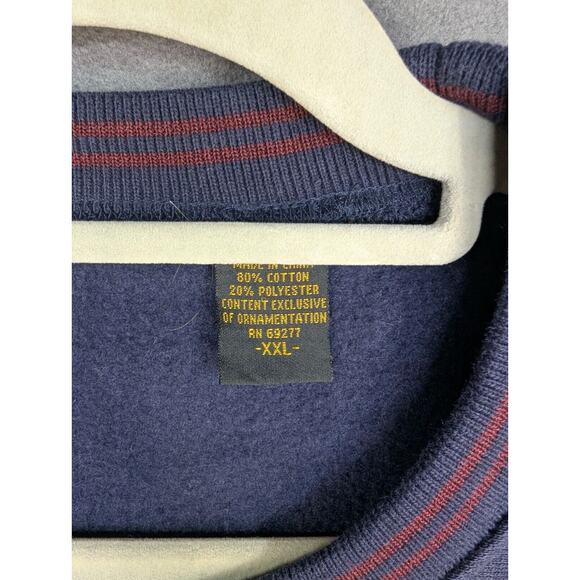 Vintage Lugz Sweater Crewneck 2XL Sweatshirt Blue Pullover Y2K Skater Logo - Picture 3 of 8